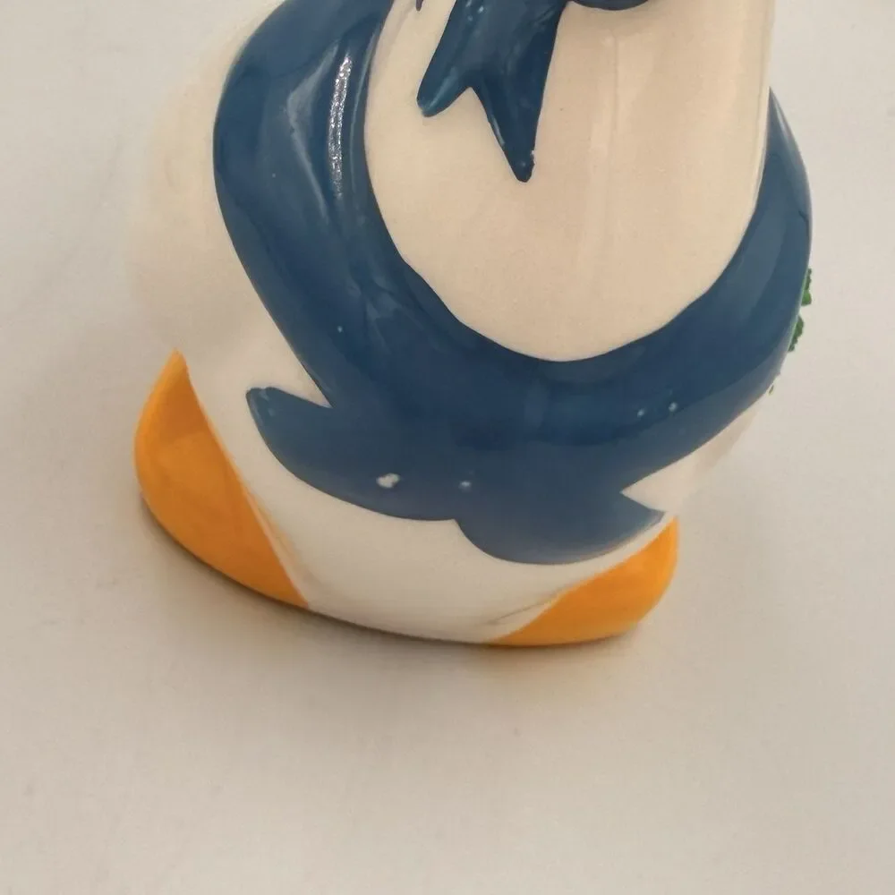 Vintage Country Duck Goose Scouring Pad Sponge Holder Ceramic w/ Box Taiwan